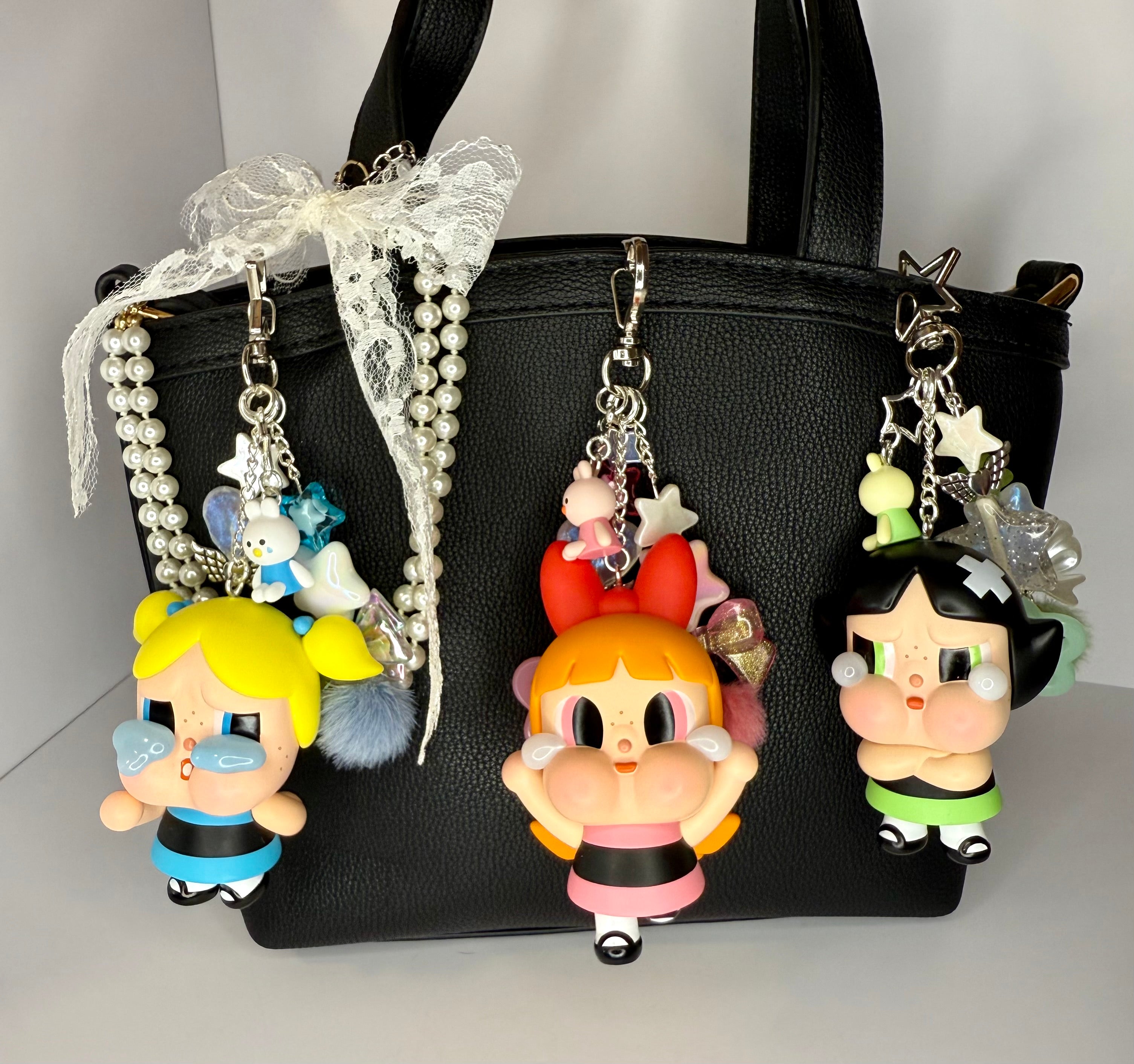 Crybaby x Powerpuff Girls Bunnies- Blossom, Bubbles, or Buttercup Bunny- Handmade Bag Charm