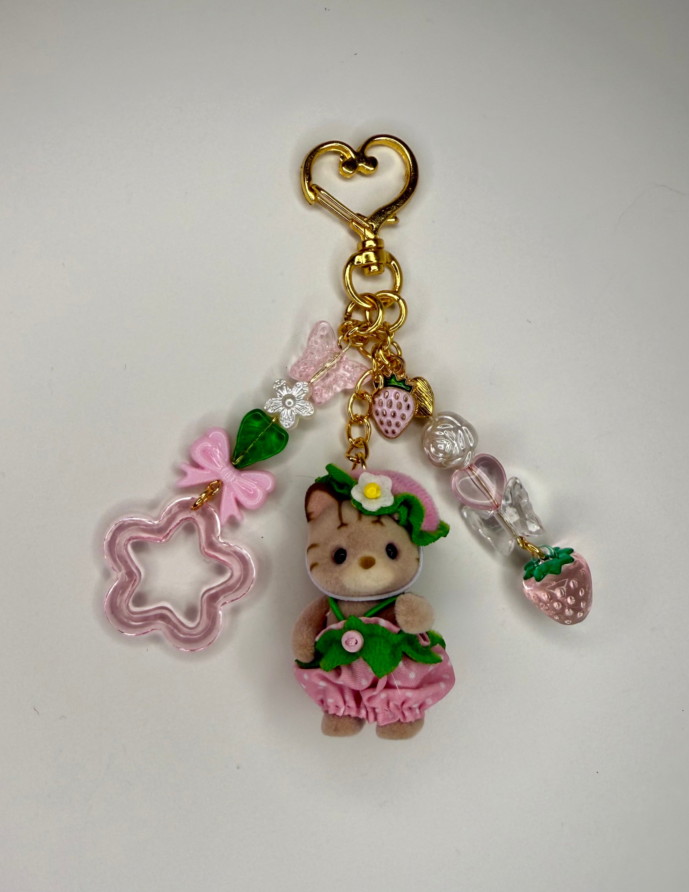Calico Critter Strawberry Keychain-Gold