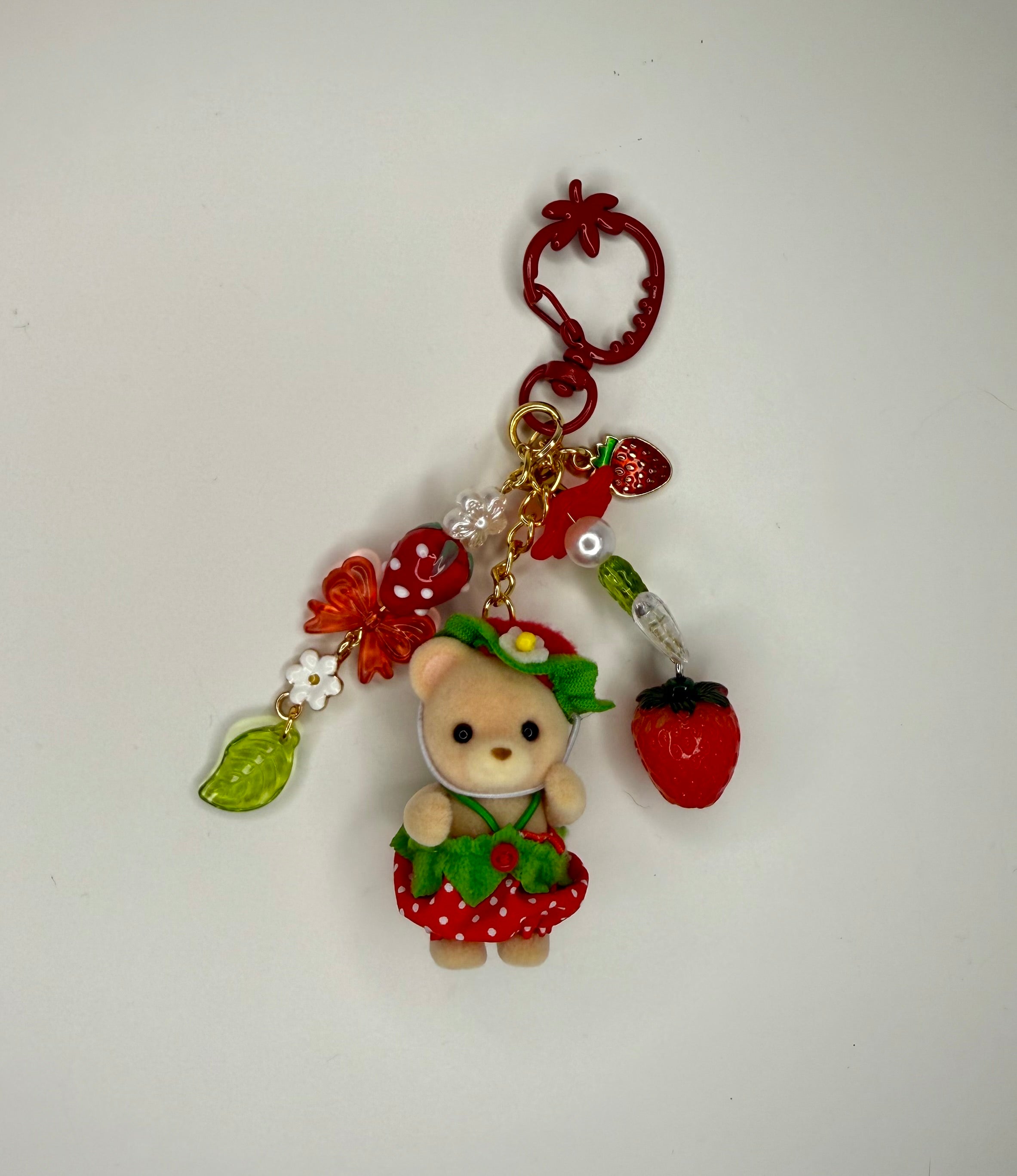 Calico Critter Strawberry Keychain-Gold