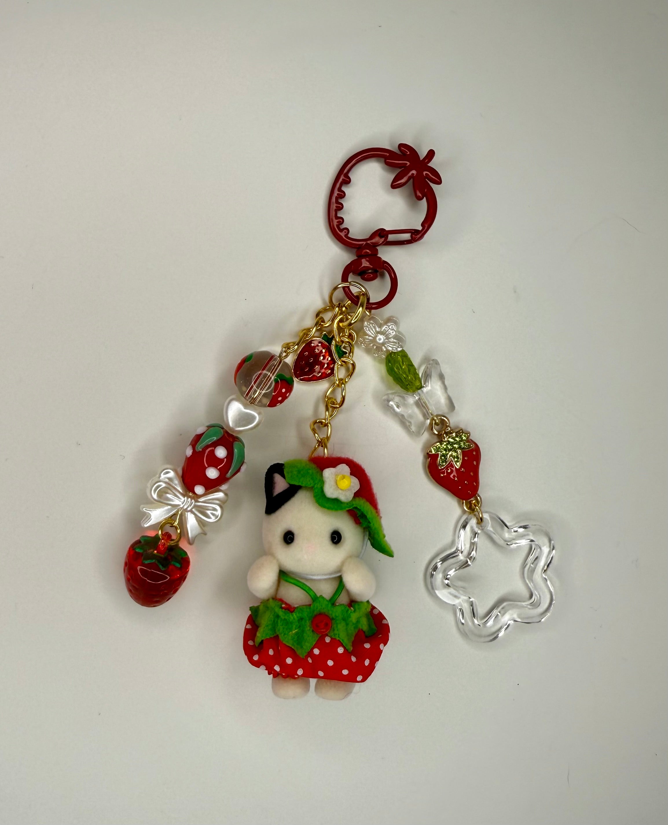 Calico Critter Strawberry Keychain-Gold