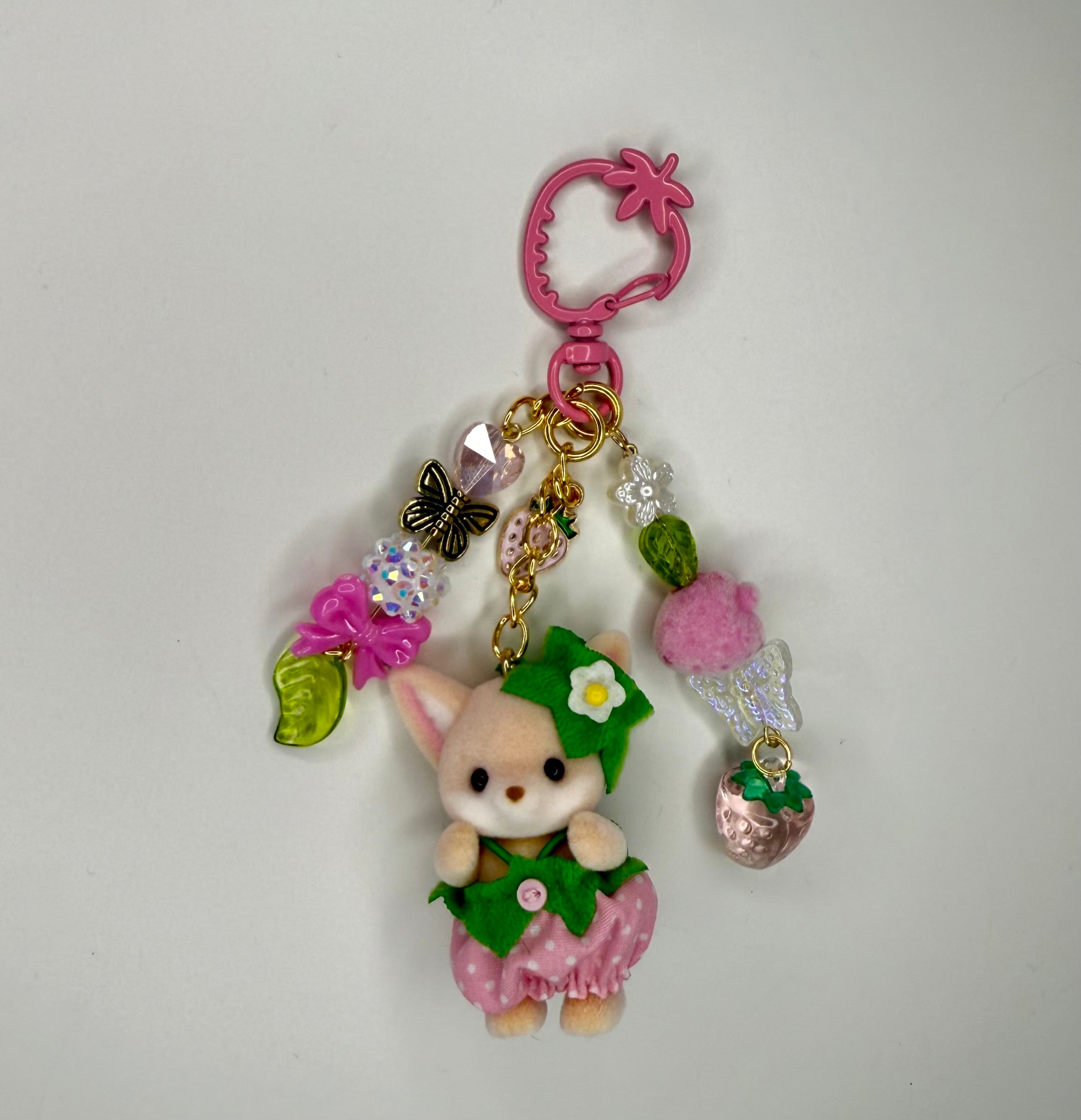 Calico Critter Strawberry Keychain-Gold