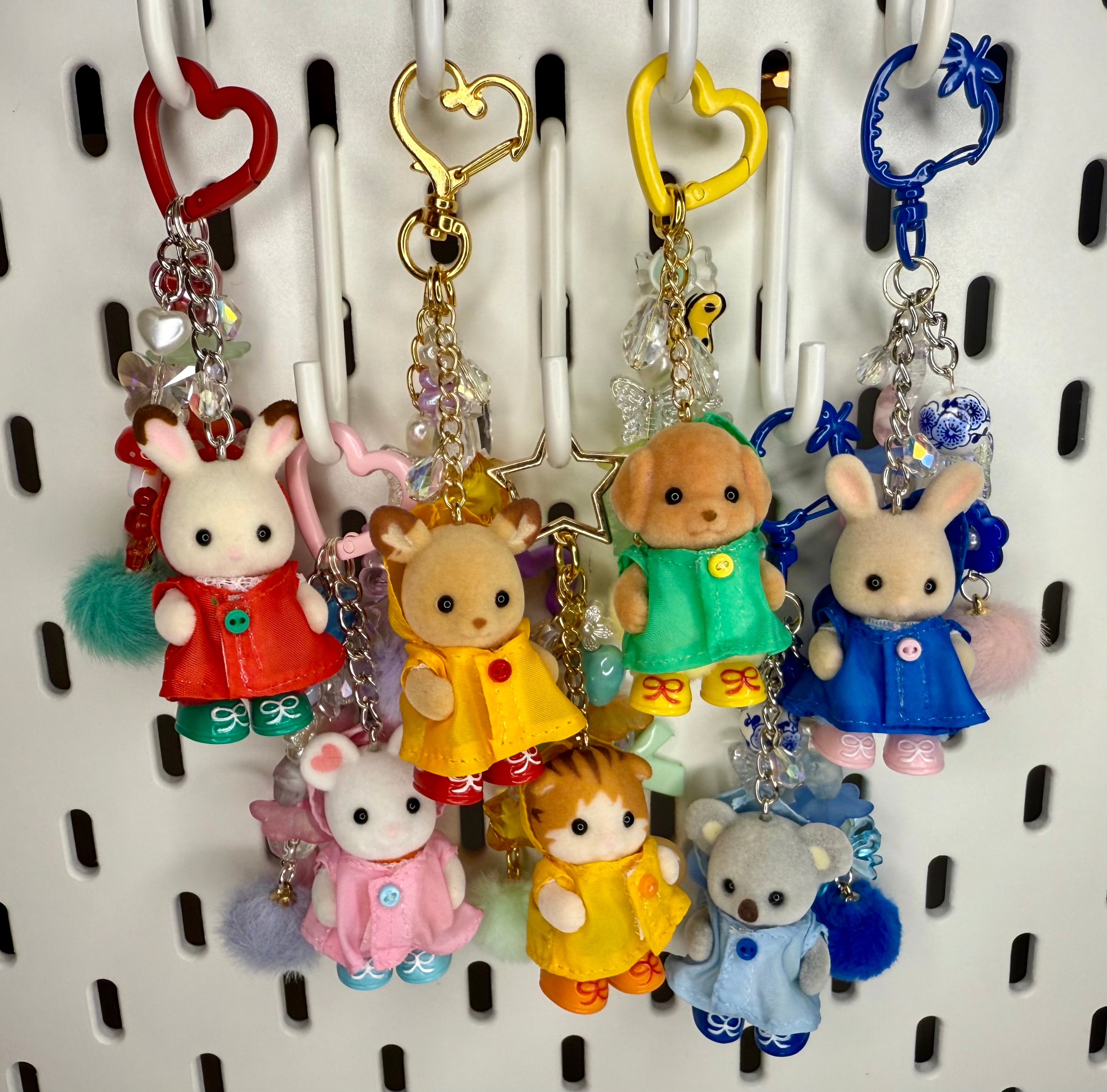 Calico Critter Raincoat Keychains