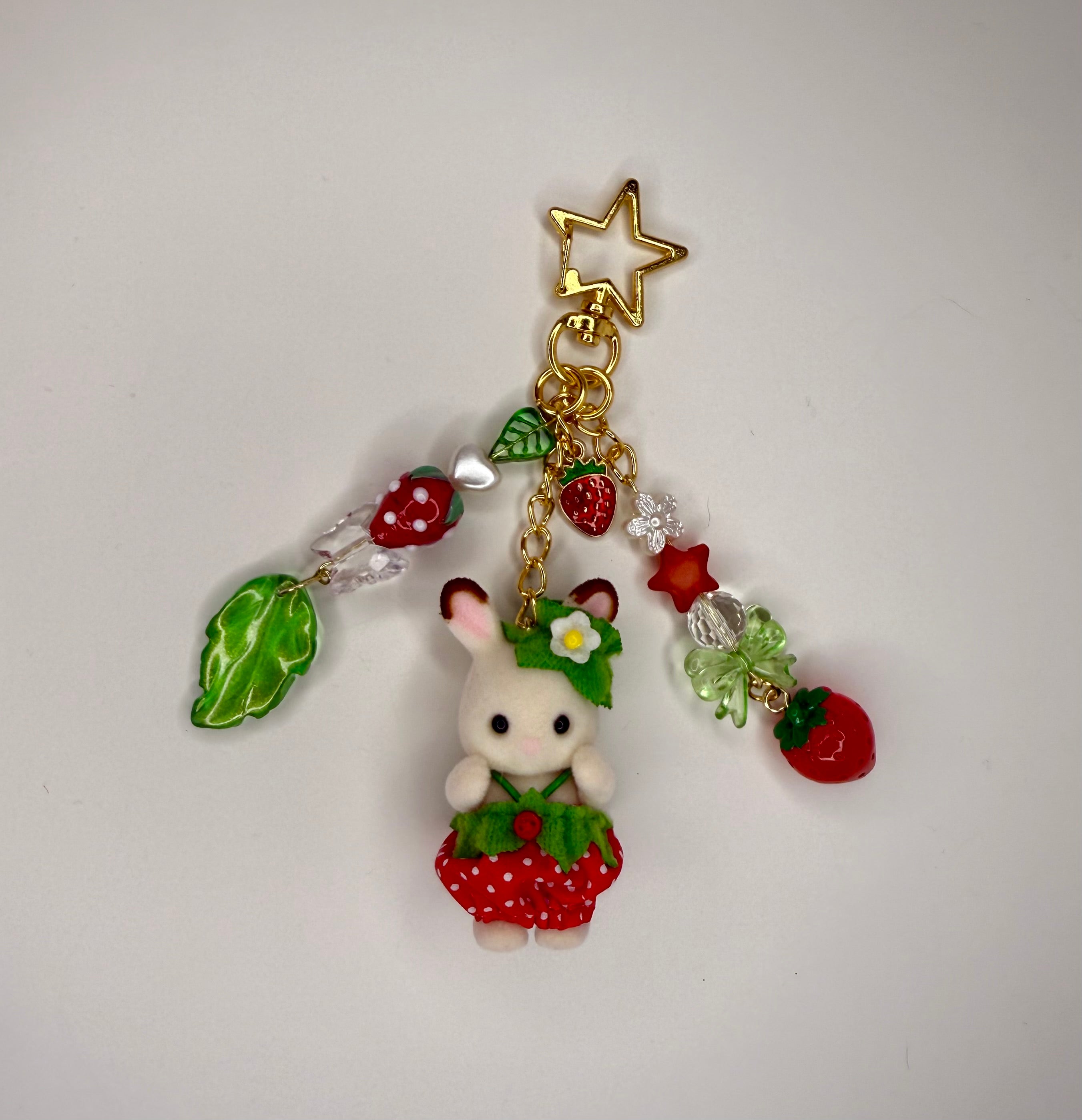 Calico Critter Strawberry Keychain-Gold