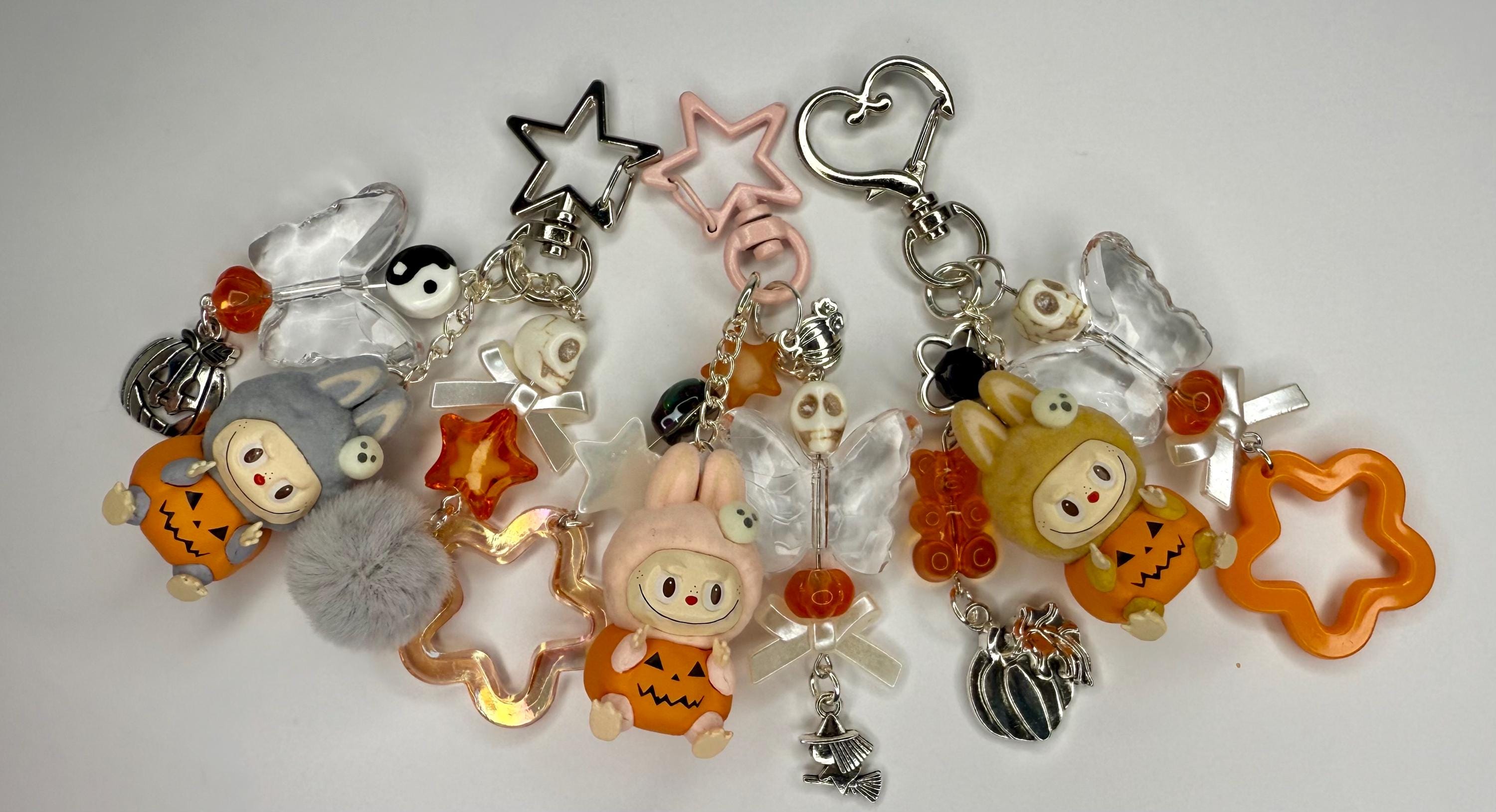 Pumpkin Labubu Replica Keychains