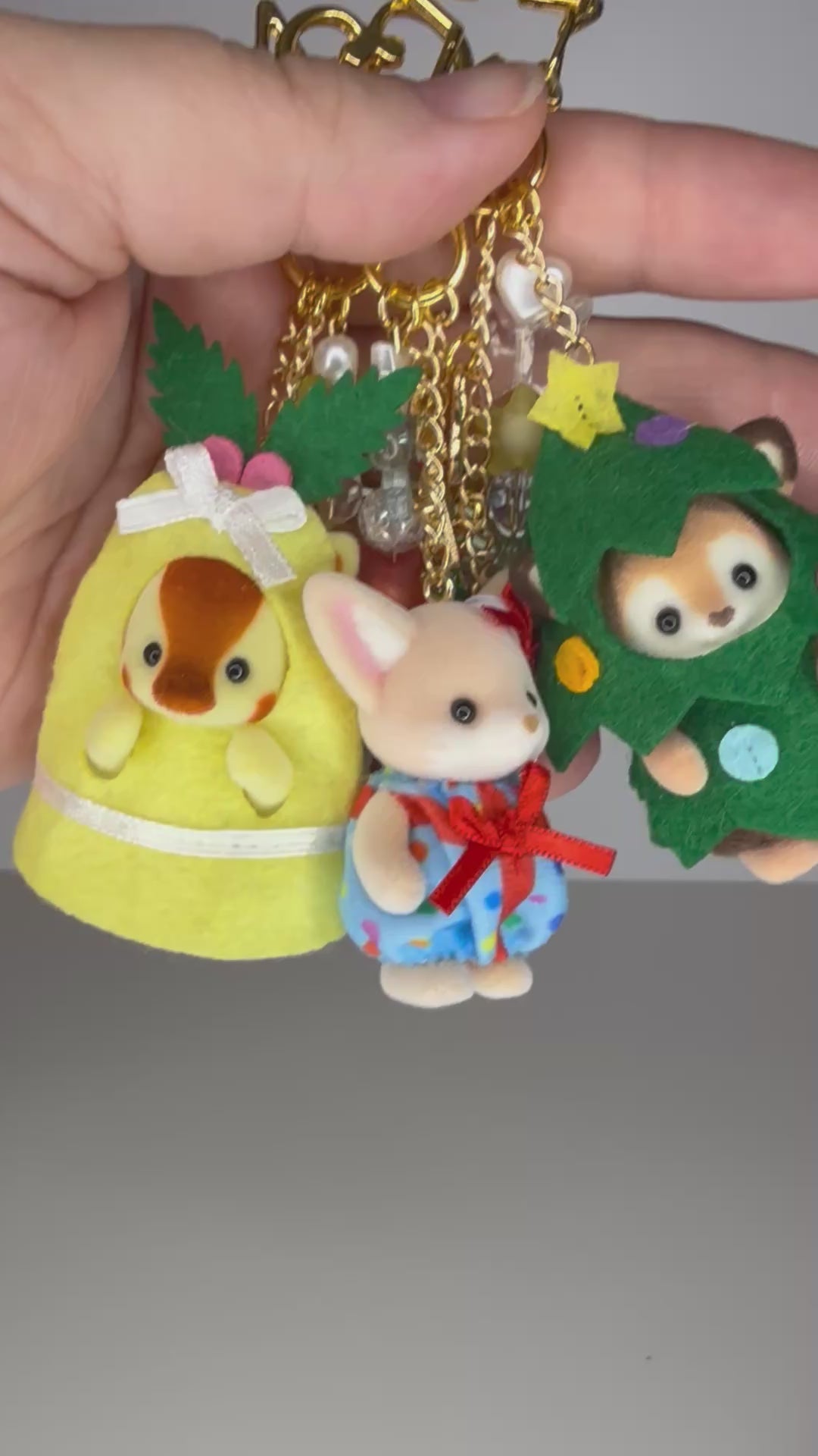 Calico Critter Holiday Keychain