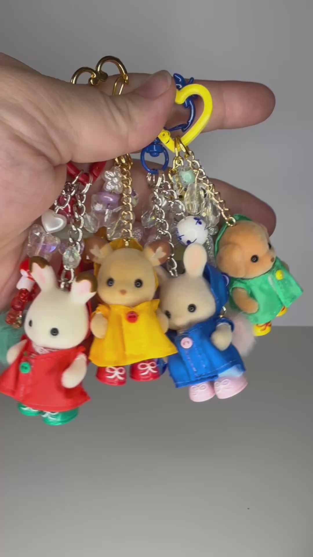 Calico Critter Raincoat Keychains